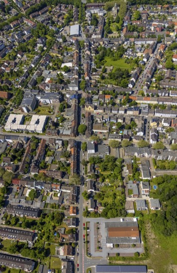 Aerial view, secondary centre Resse, Ewaldstraße, retail centre, Resse, Gelsenkirchen, Ruhr area, North Rhine-Westphalia, Germany, DE, Europe, birds-eyes view, aerial photograph, aerial photography, aerial photography, overview, overview, bird's eye view, retail centres of the city of Gelsenkirchen, shopping street, district