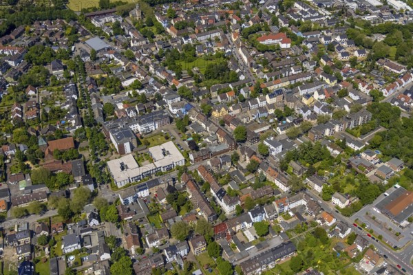Aerial view, secondary centre Resse, Ewaldstraße, retail centre, Resse, Gelsenkirchen, Ruhr area, North Rhine-Westphalia, Germany, DE, Europe, birds-eyes view, aerial photograph, aerial photography, aerial photography, overview, overview, bird's eye view, retail centres of the city of Gelsenkirchen, shopping street, district