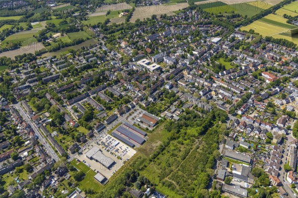 Aerial view, secondary centre Resse, Ewaldstraße, retail centre, Resse, Gelsenkirchen, Ruhr area, North Rhine-Westphalia, Germany, DE, Europe, birds-eyes view, aerial photograph, aerial photography, aerial photography, overview, overview, bird's eye view, retail centres of the city of Gelsenkirchen, shopping street, district