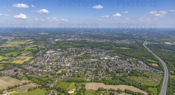 Aerial view, secondary centre Resse, Ewaldstraße, retail centre, Resse, Gelsenkirchen, Ruhr area, North Rhine-Westphalia, Germany, DE, Europe, birds-eyes view, aerial photograph, aerial photography, aerial photography, overview, overview, bird's eye view, retail centres of the city of Gelsenkirchen, shopping street, district
