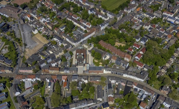Aerial view, supplementary location retail centre, Bochumer Straße, Wissenschaftspark Gelsenkirchen GmbH, Ückendorf, Gelsenkirchen, Ruhr area, North Rhine-Westphalia, Germany, DE, Europe, birds-eyes view, aerial view, aerial photography, aerial photography, overview, overview, bird's eye view, retail centre, retail centres of the city of Gelsenkirchen, shopping street, district