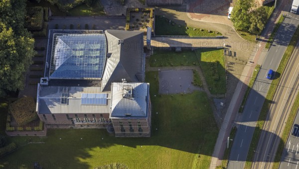 Aerial photo, Horst Castle Adventure Museum in the Horst district of Gelsenkirchen, Ruhr area, North Rhine-Westphalia, Germany, DE, Europe, Gelsenkirchen, aerial view, aerial photography, aerial photography, Horst Castle Museum, castle, overview, bird's-eye view, overview