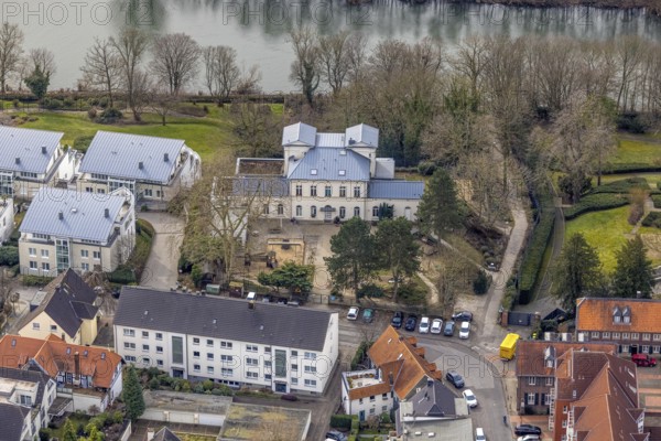 Aerial photo, St. Peter's Catholic Kindergarten, Kettwig, Essen, Ruhr area, North Rhine-Westphalia, Germany, DE, Europe, kindergarten, day-care centre, day-care centre for children, aerial photo, aerial photography, aerial photography, overview, bird's-eye view, overview