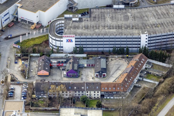 Aerial view, red light district Stahlstraße, Westviertel, Essen, Ruhr area, North Rhine-Westphalia, Germany, Bordellstraße, DE, Europe, aerial view, aerial photography, aerial photography, aerial protection, overview, bird's-eye view, overview