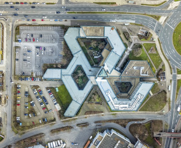 Aerial photo, Agentur für Arbeit Essen, Berliner Platz, Westviertel, Essen, Ruhr area, North Rhine-Westphalia, Germany, authority, DE, Europe, aerial photo, aerial photography, aerial photography, overview, bird's-eye view, birds-eyes view, overview