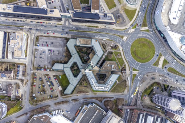 Aerial photo, Agentur für Arbeit Essen, Berliner Platz, Westviertel, Essen, Ruhr area, North Rhine-Westphalia, Germany, authority, DE, Europe, aerial photo, aerial photography, aerial photography, overview, bird's-eye view, birds-eyes view, overview