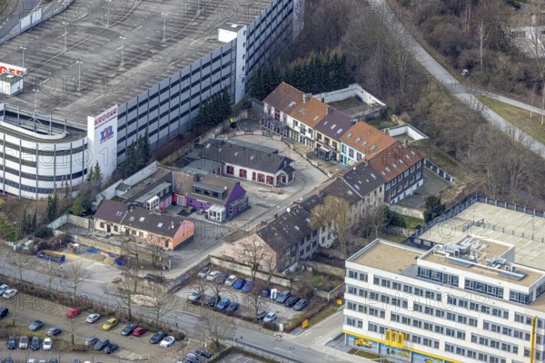 Aerial view, red light district Stahlstraße, Westviertel, Essen, Ruhr area, North Rhine-Westphalia, Germany, Bordellstraße, DE, Europe, aerial view, aerial photography, aerial photography, aerial protection, overview, bird's-eye view, overview