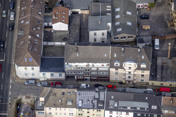 Aerial view, Krayer Straße corner Im Steeler Rott, Essen-Steele, Essen, Ruhr area, North Rhine-Westphalia, Germany, DE, Europe, aerial view, aerial photography, aerial photography, overview, bird's-eye view, residential buildings, birds-eyes view, overview