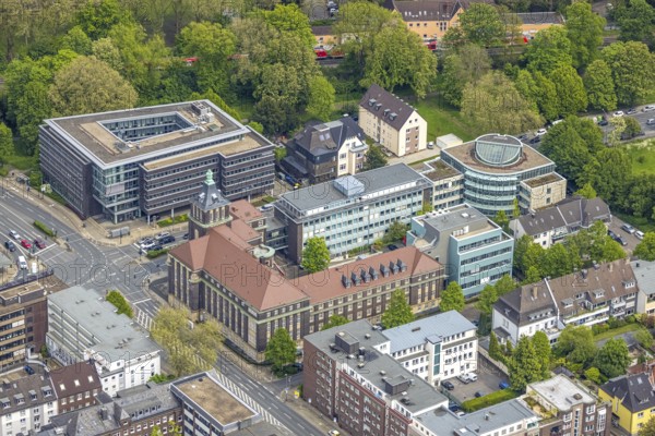 Aerial view, Emschergenossenschaft administration, Südviertel, Essen, Ruhr area, North Rhine-Westphalia, Germany, DE, Europe, Kronprinzenstraße, aerial photograph, aerial photography, aerial photography, overview, bird's-eye view, water management association, birds-eyes view, overview