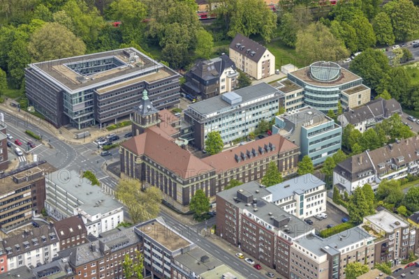 Aerial view, Emschergenossenschaft administration, Südviertel, Essen, Ruhr area, North Rhine-Westphalia, Germany, DE, Europe, Kronprinzenstraße, aerial photograph, aerial photography, aerial photography, overview, bird's-eye view, water management association, birds-eyes view, overview