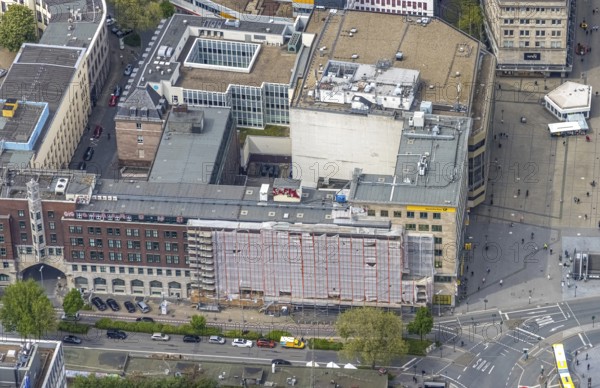 Aerial view, Rathausstraße and Willy-Brandt-Platz at Essen central station, city centre, Essen, Ruhr area, North Rhine-Westphalia, Germany, City, DE, Europe, city centre, aerial view, aerial photography, aerial photography, city centre, overview, bird's-eye view, overview
