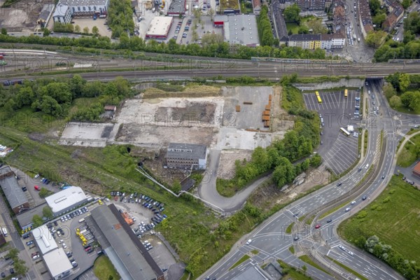 Aerial view, fallow land at Frohnhauser Straße, Westviertel, Essen, Ruhr area, North Rhine-Westphalia, Germany, DE, Europe, aerial view, aerial photography, aerial photography, overview, bird's-eye view, overview