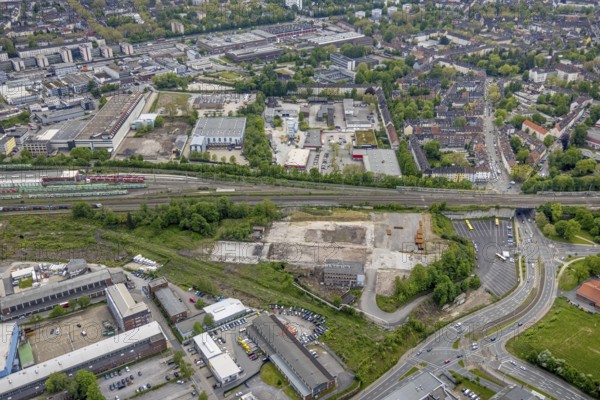 Aerial view, fallow land at Frohnhauser Straße, Westviertel, Essen, Ruhr area, North Rhine-Westphalia, Germany, DE, Europe, aerial view, aerial photography, aerial photography, overview, bird's-eye view, overview