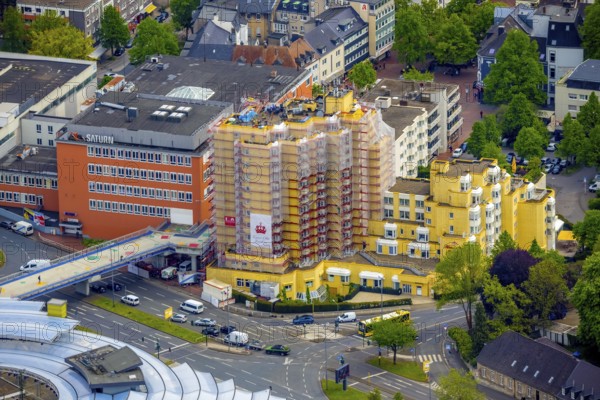 Aerial view, construction site Kaiser-Otto-Residenz Essen, Essen-Steele, Essen, Ruhr area, North Rhine-Westphalia, Germany, retirement home, old people's home, construction work, construction area, building site, building plots, construction project, construction site, care and nursing, DE, Europe, aerial view, aerial photography, aerial photography, care facility, Scheidtmanntor, retirement home, retirement residence, retirement home, senior centre, overview, bird's-eye view, overview