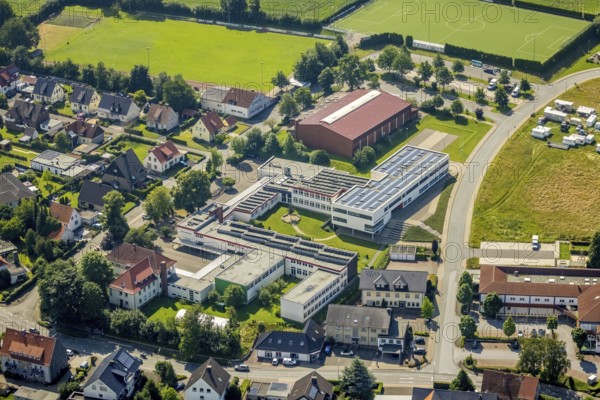 Aerial photo, Conrad-von-Ense-Schule, Bremen, Ense, Sauerland, North Rhine-Westphalia, Germany, education, educational institution, DE, Europe, teaching institute, aerial photography, aerial photography, aerial photography, school, overview, bird's-eye view, birds-eyes view, overview