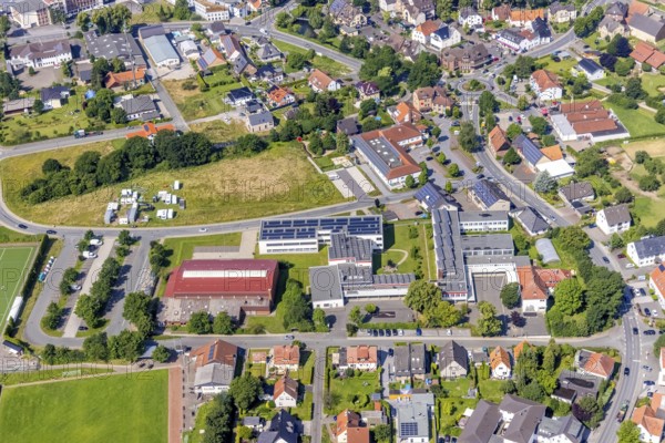 Aerial photo, Conrad-von-Ense-Schule, Bremen, Ense, Sauerland, North Rhine-Westphalia, Germany, education, educational institution, DE, Europe, teaching institute, aerial photography, aerial photography, aerial photography, school, overview, bird's-eye view, birds-eyes view, overview