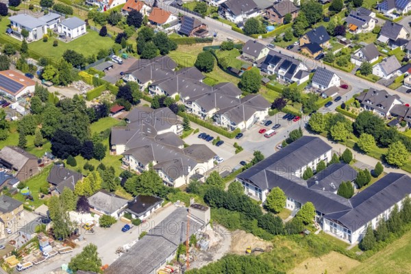 Aerial view, PROVITA residential and care centre Ense, Bremen, Ense, Sauerland, North Rhine-Westphalia, Germany, DE, Europe, aerial view, aerial photography, aerial photography, nursing care, nursing service, nursing facility, nursing home, overview, bird's eye view, living and life, birds-eyes view, overview