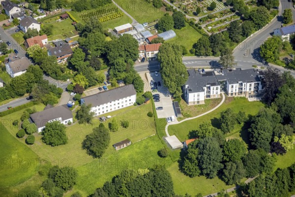 Aerial view, Sozialwerk St. Georg, Caritas Haus am Spring, Bremen, Ense, Sauerland, North Rhine-Westphalia, Germany, DE, Europe, aerial view, aerial photography, aerial photography, social service, social institution, overview, bird's eye view, birds-eyes view, overview