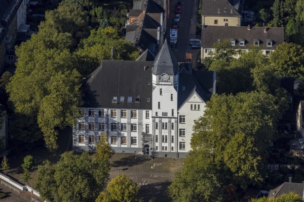 Aerial view, community primary school Turmschule in the district Rotthausen in Gelsenkirchen, Ruhr area, North Rhine-Westphalia, Germany, education, educational institution, DE, Europe, Gelsenkirchen, primary school, teaching institute, aerial view, aerial photography, aerial photography, school, overview, bird's-eye view, birds-eyes view, overview