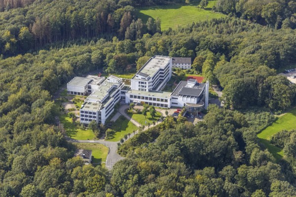 Aerial view, Königsfeld Rehabilitation Clinic in the Windgarten district of Ennepetal, Ruhr area, North Rhine-Westphalia, Germany, DE, Ennepetal, Europe, healthcare, hospital, clinic, hospital centre, hospital, aerial photograph, aerial photography, aerial photography, medical facility, medical aid, rehabilitation clinic, overview, bird's eye view, overview, medical care