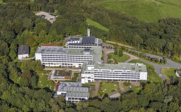 Aerial view, Königsfeld Rehabilitation Clinic in the Windgarten district of Ennepetal, Ruhr area, North Rhine-Westphalia, Germany, DE, Ennepetal, Europe, healthcare, hospital, clinic, hospital centre, hospital, aerial photograph, aerial photography, aerial photography, medical facility, medical aid, rehabilitation clinic, overview, bird's eye view, overview, medical care