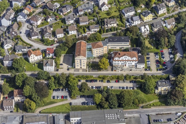 Aerial view, town hall Ennepetal in the district Altenvoerde in Ennepetal, Ruhr area, North Rhine-Westphalia, Germany, authority, DE, Ennepetal, Europe, aerial view, aerial photography, aerial photography, town hall, city administration, overview, bird's-eye view, overview