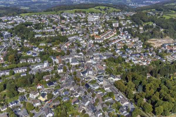 Aerial view, local view in the district Voerde in Ennepetal, Ruhr area, North Rhine-Westphalia, Germany, DE, Ennepetal, Europe, property tax, real estate, aerial view, aerial photography, aerial photography, overview, bird's-eye view, housing estate, living and living, residential area, residential buildings, quality of living, residential neighbourhood, housing estate, birds-eyes view, overview