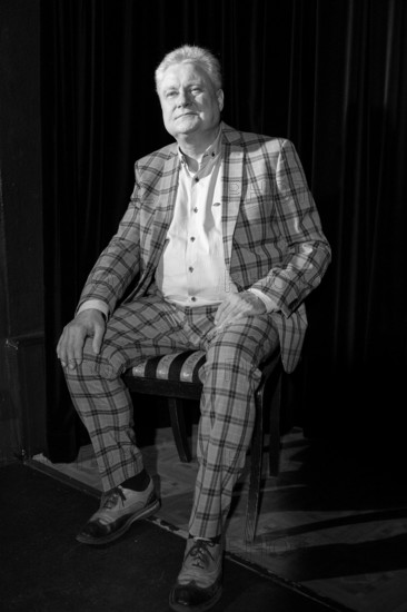 Günter Rüdiger, actor, artistic director, director, Zimmertheater, Steglitz, photo rehearsal Gesungenes und Gesagtes, 12.09.2025, Berlin, Germany < english> Günter Rüdiger, actor, artistic director, photo rehearsal of Gesungenes und Gesagtes, September 12, 2025, Germany Note: the photo was subsequently converted to b/w
