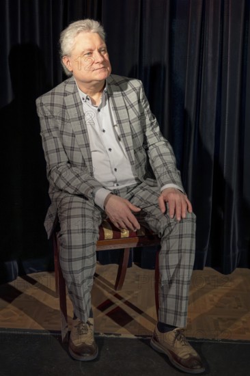 Günter Rüdiger, actor, artistic director, Zimmertheater, Steglitz, photo rehearsal Gesungenes und Gesagtes, 12.09.2025, Berlin, Germany < english> Günter Rüdiger, actor, artistic director, Zimmertheater, Steglitz, photo rehearsal of Gesungenes und Gesagtes, September 12, 2025, Berlin, Germany