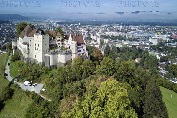 Castle of the Habsburgs, Kyburgers on an almost circular Molasse hill, Lenzburg, Canton Aargau, Switzerland