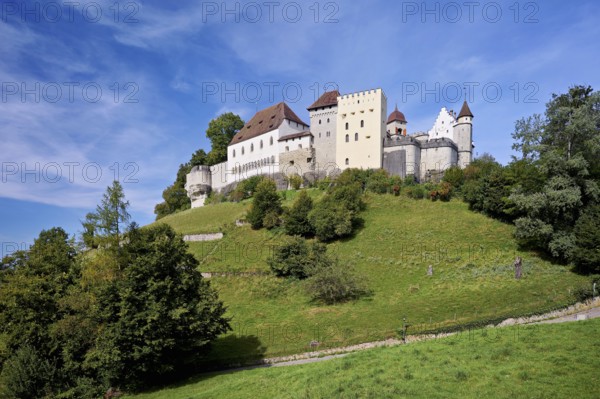 Castle of the Habsburgs, Kyburgers on an almost circular Molasse hill, Lenzburg, Canton Aargau, Switzerland
