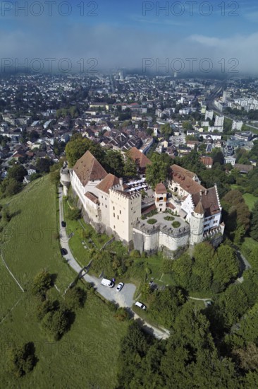 Castle of the Habsburgs, Kyburgers on an almost circular Molasse hill, Lenzburg, Canton Aargau, Switzerland