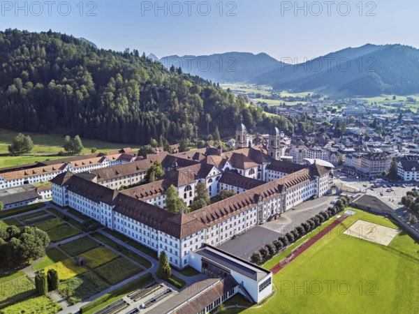Benedictine abbey, monastery, place of pilgrimage, Einsiedeln, Canton Schwyz, Switzerland