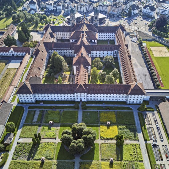 Benedictine abbey, monastery, place of pilgrimage, Einsiedeln, Canton Schwyz, Switzerland