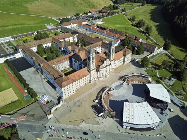 Benedictine abbey, monastery, place of pilgrimage, Einsiedeln, Canton Schwyz, Switzerland