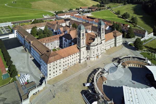 Benedictine abbey, monastery, place of pilgrimage, Einsiedeln, Canton Schwyz, Switzerland