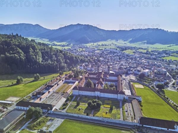 Benedictine abbey, monastery, place of pilgrimage, Einsiedeln, Canton Schwyz, Switzerland
