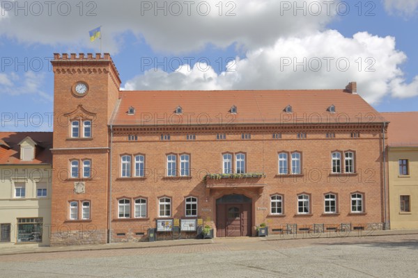 Town hall built in 1846, market, Zörbig, Saxony-Anhalt, Germany