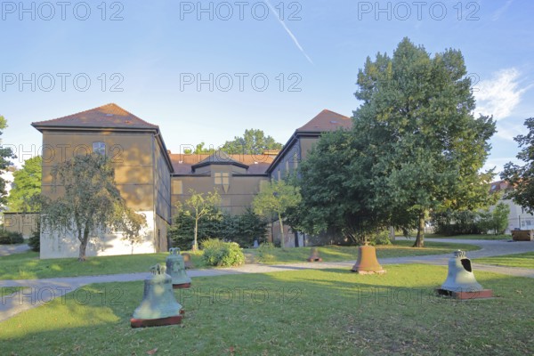 Bells in the garden of the Bell Museum, City Museum, GlockenStadtMuseum, Exhibition, Apolda, Thuringia, Germany