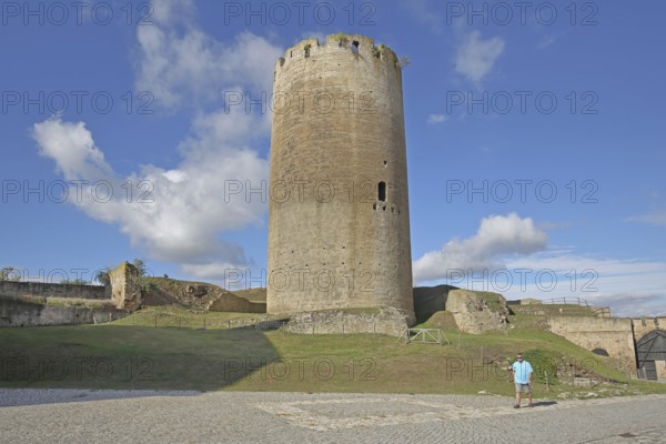 Inner courtyard with Dicker Heinrich, tower, Querfurt Castle, Romanesque Road, Saxony-Anhalt, Germany
