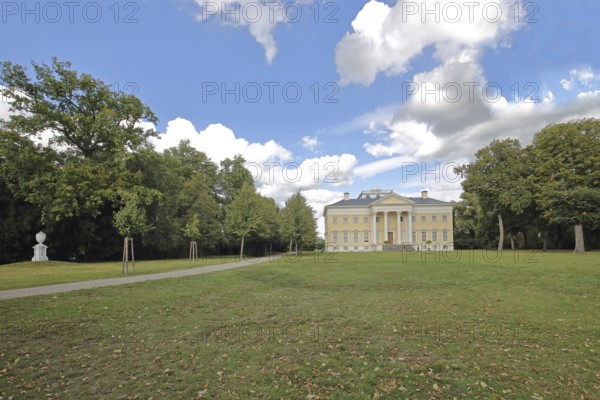 Classicist palace with columns, UNESCO, landscape park, Dessau-Wörlitz Garden Kingdom, Wörlitz, Saxony-Anhalt, Germany