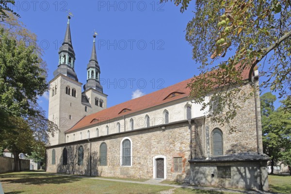 Early Gothic St Jakobi Church with twin towers, Schönebeck, Saxony-Anhalt, Germany