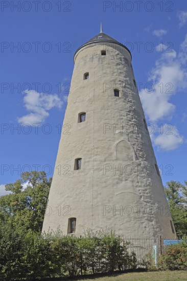 Conical brine tower built in 1776, wedge-shaped, tower, spa gardens, brine park, Bad Salzelmen, Schönebeck, Saxony-Anhalt, Germany