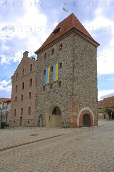 Historic Stendal Tower, Town Tower, Gate Tower, Haldensleben, Saxony-Anhalt, Germany