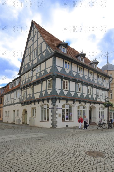 Historic Kühnsches Haus, half-timbered house, Haldensleben, Saxony-Anhalt, Germany