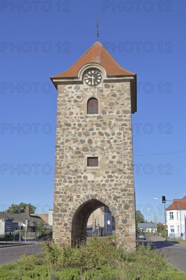 Historic Dornburger Tor, town tower, town gate, Breitestraßetor, Zerbst, Fläming, Saxony-Anhalt, Germany