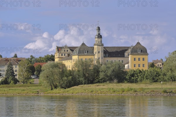 Castle on the banks of the Elbe, Elbe, Coswig, Fläming, Saxony-Anhalt, Germany
