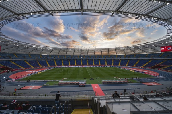 CHORZOW, POLAND - SEPTEMBER 7, 2025: Qualifications for FIFA 2026. Football match Poland vs Finland. Aerial view at the Silesian Stadium.)