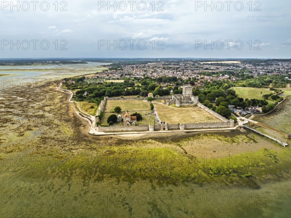 DefaultPortchester Castle from drone, Portchester, Fareham, Hampshire, England, United Kingdom