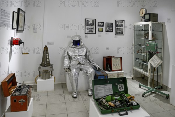 Exhibition rooms of the Jasper House Museum, Oranjemund, diamond restricted area, Karas region, Namibia